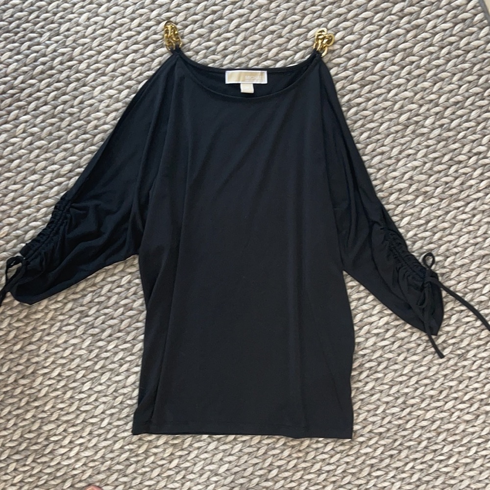 Michael Kors XS black open-shoulder blouse